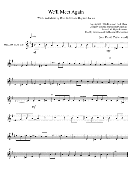 We'll Meet Again (arr. David Catherwood)