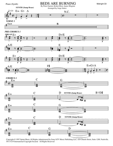 Beds Are Burning (arr. Jorge Juárez)