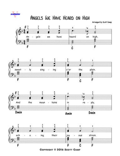 Angels We Have Heard on High (Second Year Piano Students) (arr. Scott Camp)