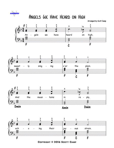 Angels We Have Heard on High (Second Year Piano Students) (arr. Scott Camp)