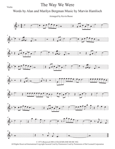 The Way We Were (arr. Kevin Busse)
