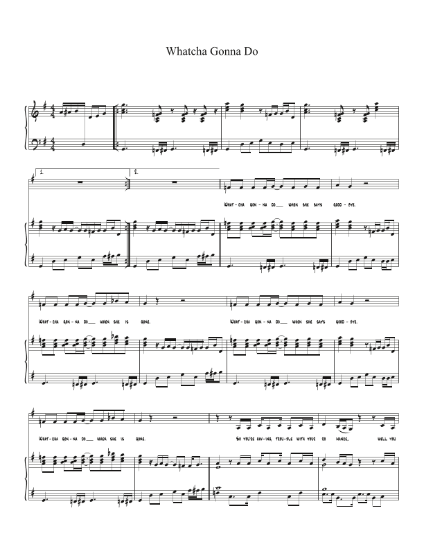 What You Gonna Do (when She Says Goodbye) (arr. Biegler)