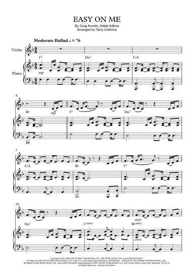Easy On Me (arr. Terry Cathrine)