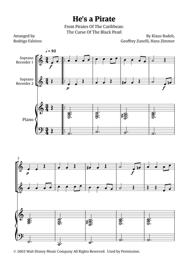 He's A Pirate (arr. Rodrigo Faleiros)