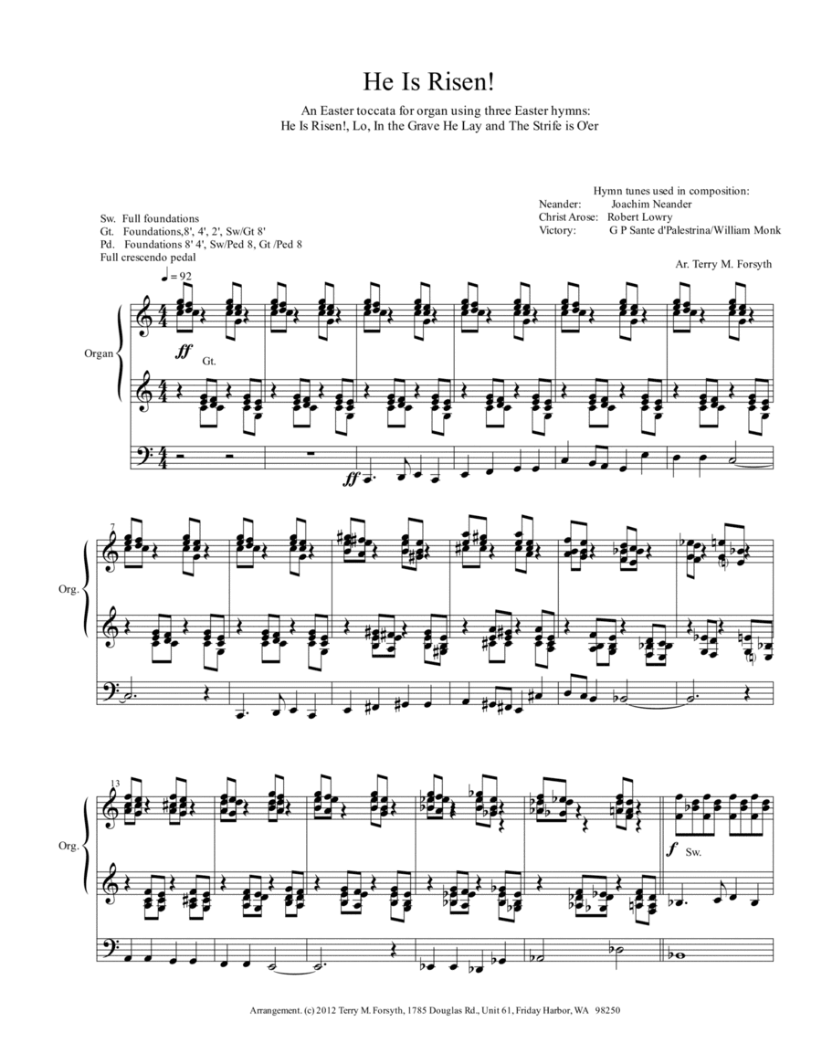 "He Is Risen!",  toccata (arr. Terry M. Forsyth)
