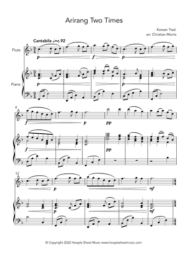 Arirang Two Times (아리랑) (arr. Christian Morris)