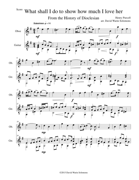 What shall I do to show how much I love her for oboe and guitar (arr. David Warin Solomons)