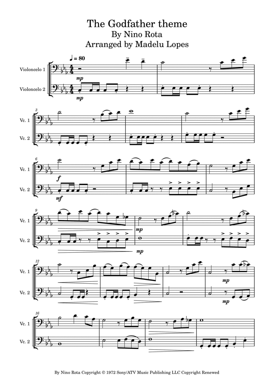 The Godfather (love Theme) (arr. Madelu Lopes)