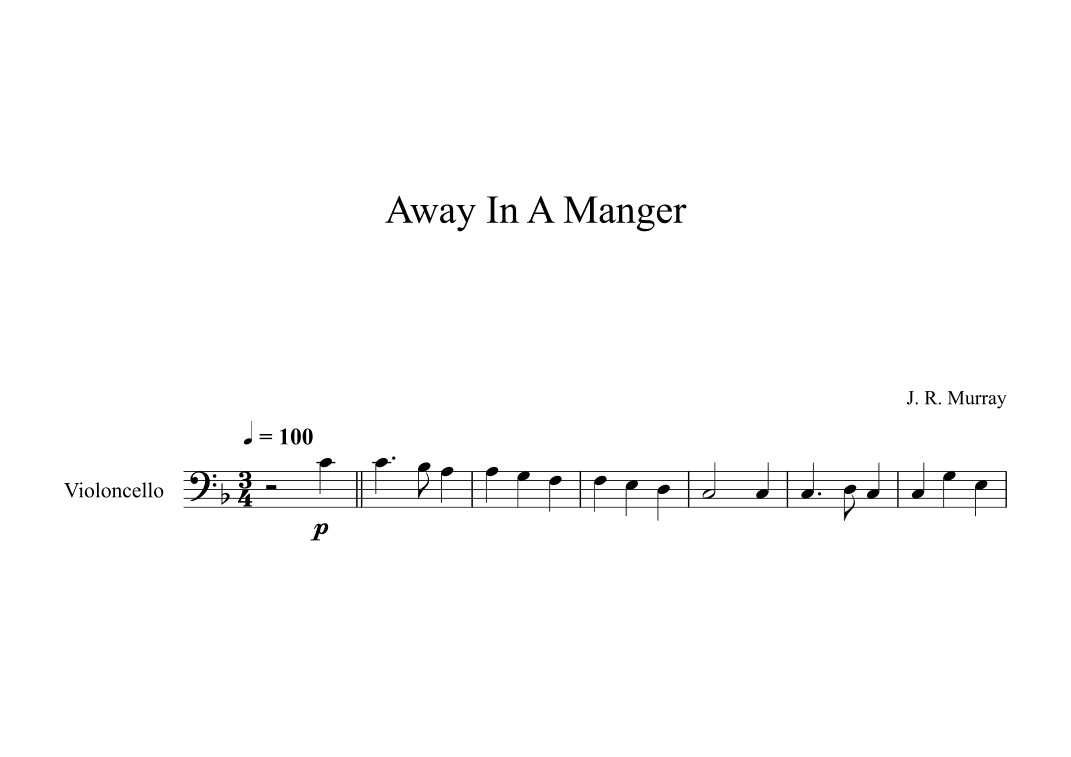Away In A Manger, James Ramsey Murray (Cello) (arr. Digital Book Music)
