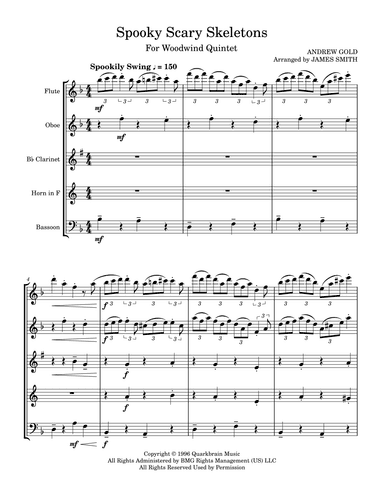 Spooky Scary Skeletons (arr. James Smith)
