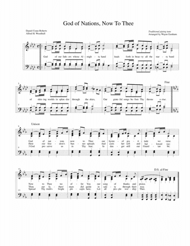 God of Nations Now To Thee (arr. Wayne Eastham)