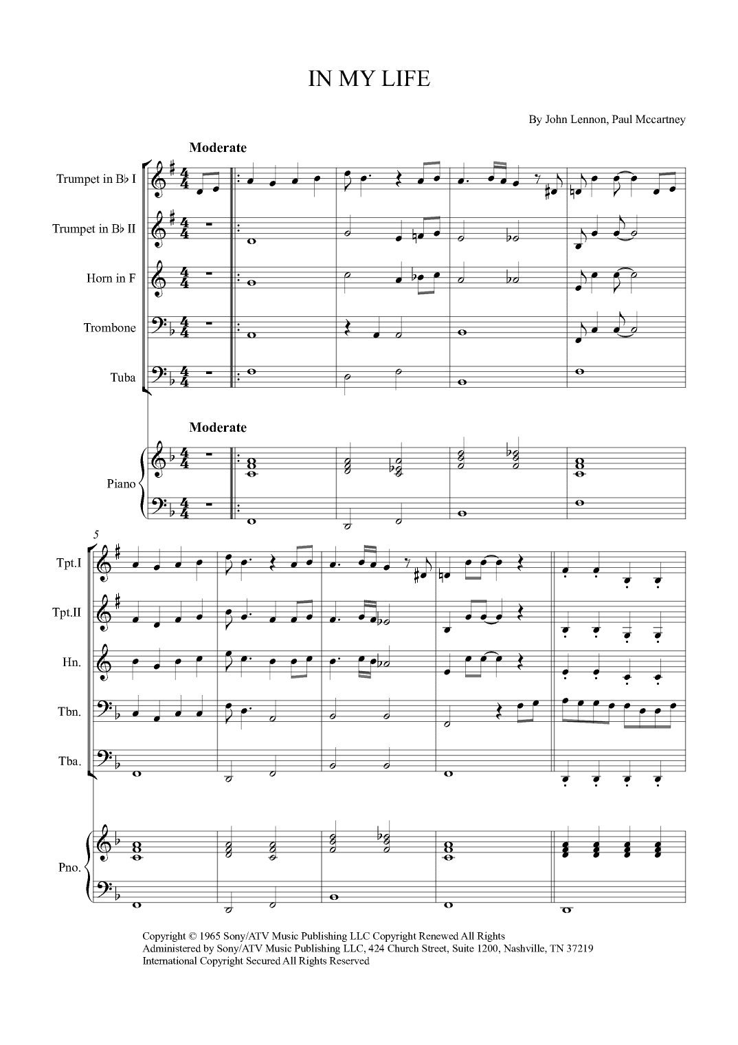 In My Life (arr. Alex Nunes Rodrigues)