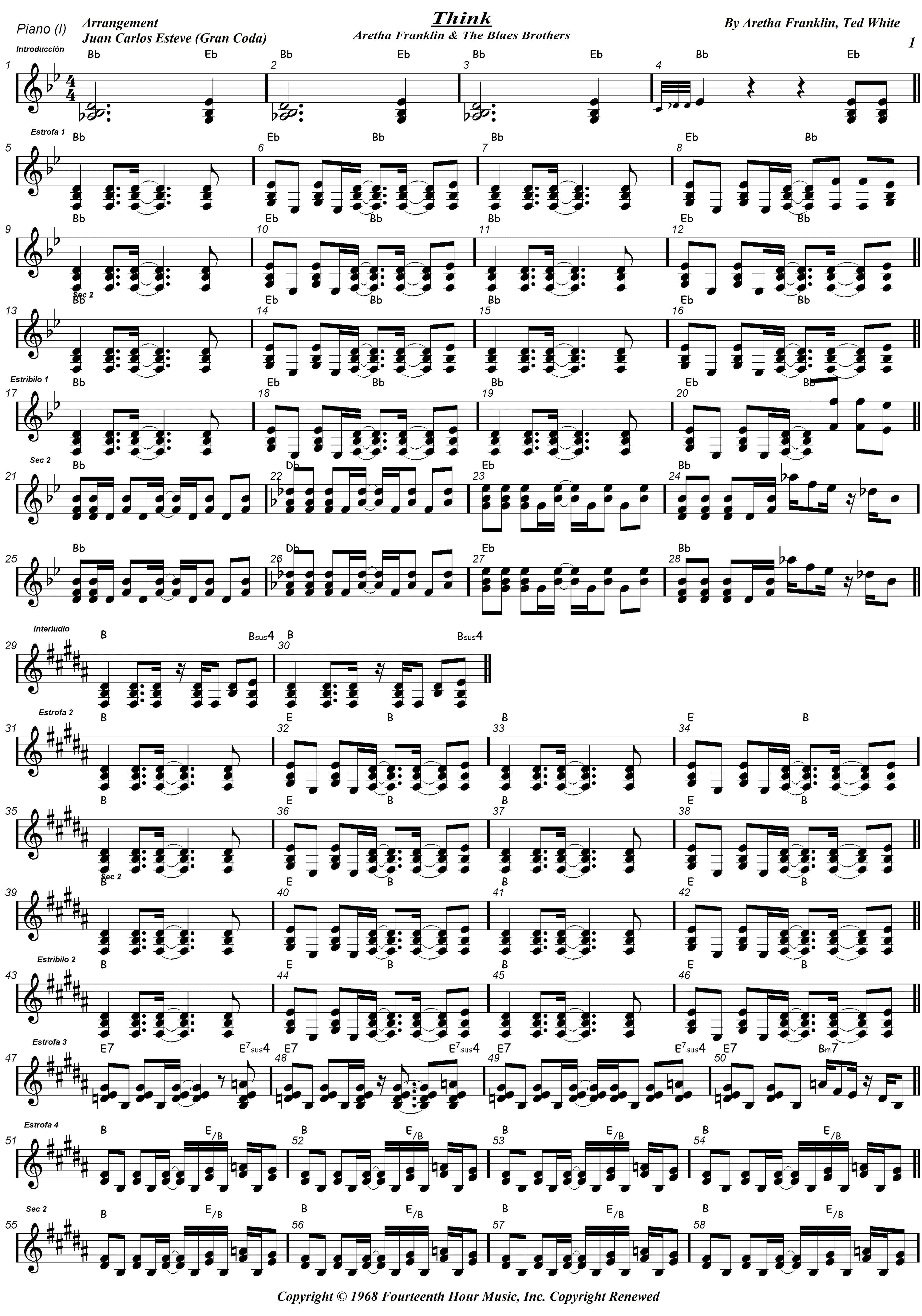 Think (arr. juan carlos esteve / Gran Coda)