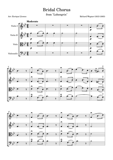 Wagner - Bridal Chorus (Wedding March) from Lohengrin (arr. Enrique Llorens)