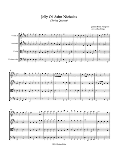 Jolly Ol' Saint Nicholas (String Quartet) (arr. Jordan Grigg)