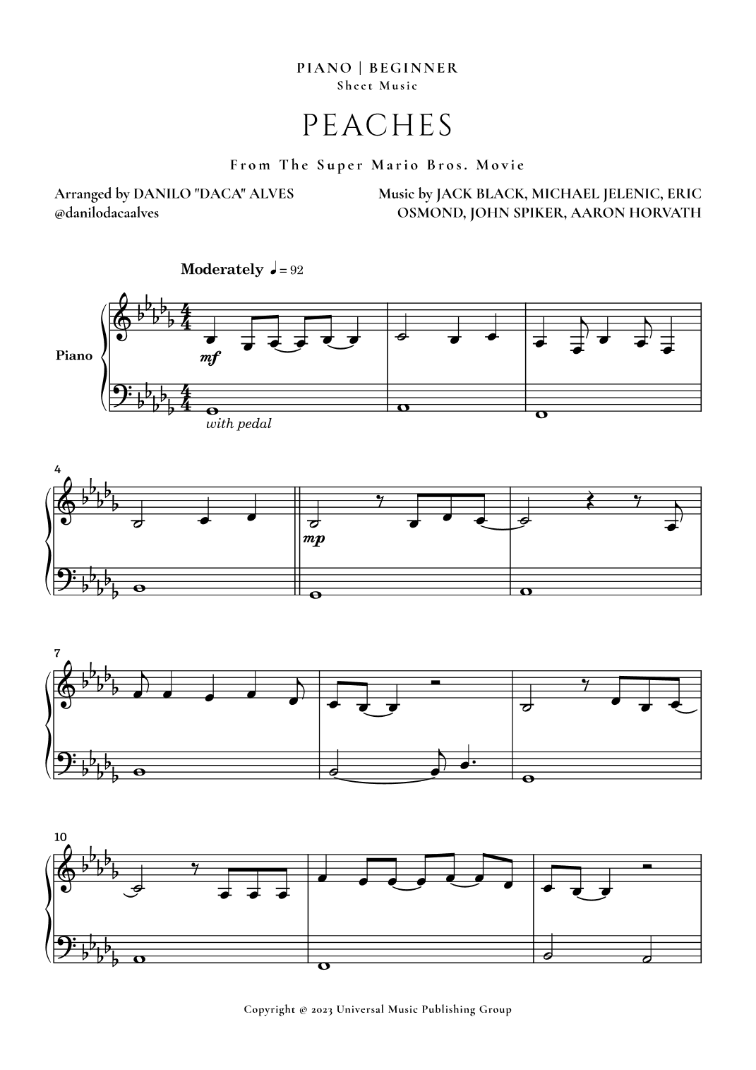 Peaches (arr. Danilo "Daca" Alves)