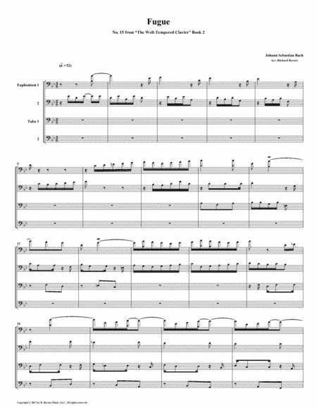 Fugue 15 from Well-Tempered Clavier, Book 2 (Euphonium-Tuba Quartet) (arr. Richard Byrnes)