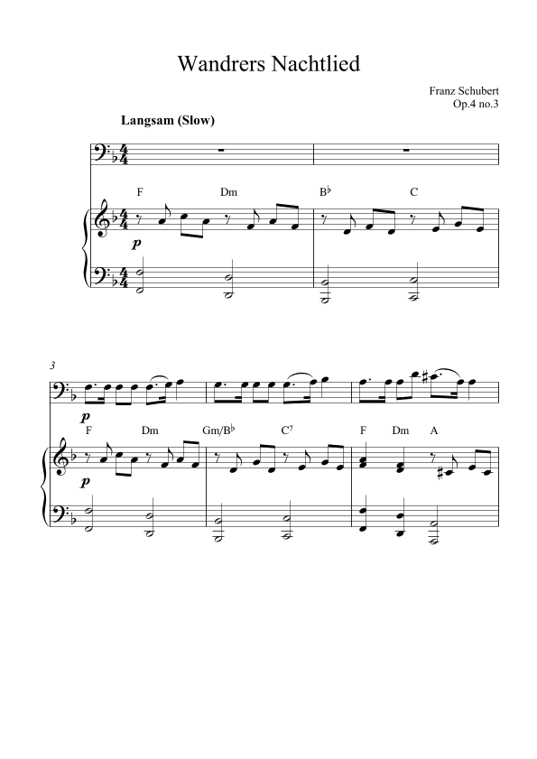 Wandrers Nachtlied (Op.4 no.3) (arr. Kaiserin Rebecca)