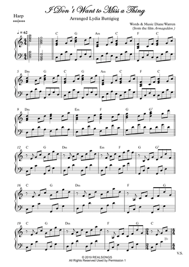 I Don't Want To Miss A Thing (arr. Dr Lydia Buttigieg)