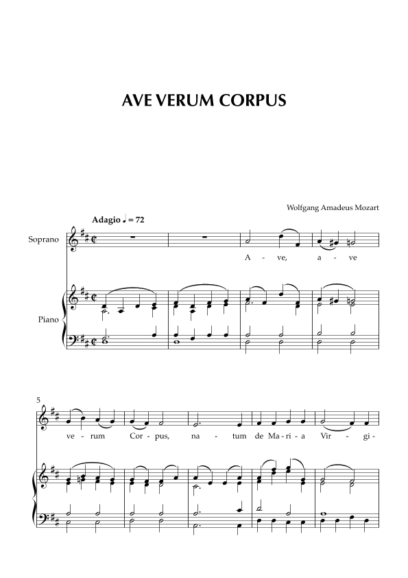 Mozart - Ave Verum Corpus (arr. Cadenza Editions)