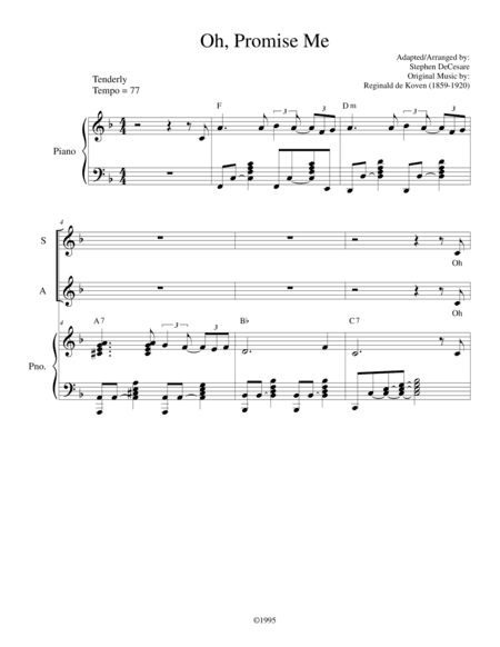 Oh, Promise Me (SATB) (arr. Stephen DeCesare)