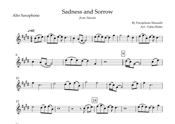 Sadness And Sorrow (arr. Fabio Britto)