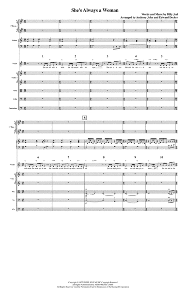 She's Always A Woman (arr. Anthony John, Edward Decker)