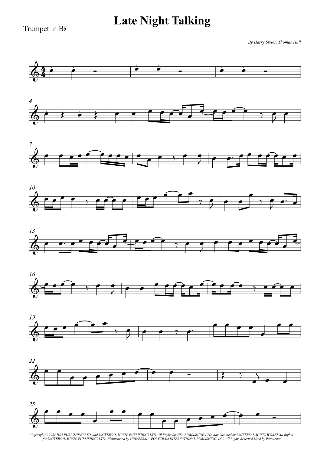 Late Night Talking (arr. Wesley S. SIlva)