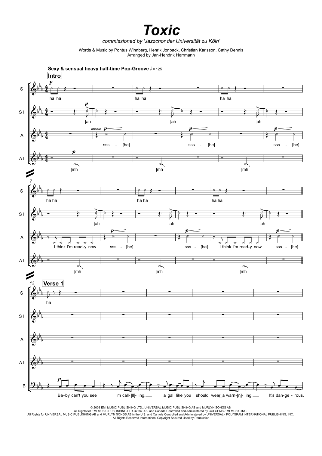 Toxic (arr. Jan-Hendrik Herrmann)