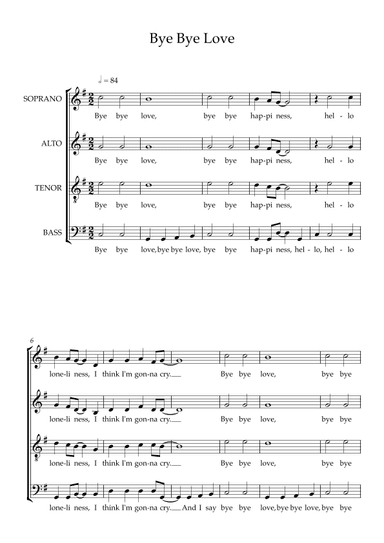 Bye Bye Love (arr. Antony Davis)