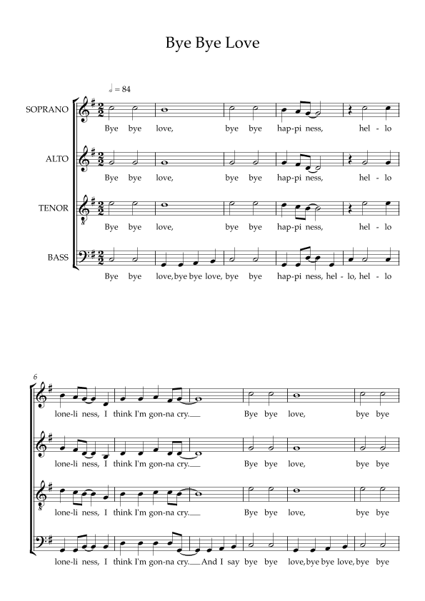 Bye Bye Love (arr. Antony Davis)