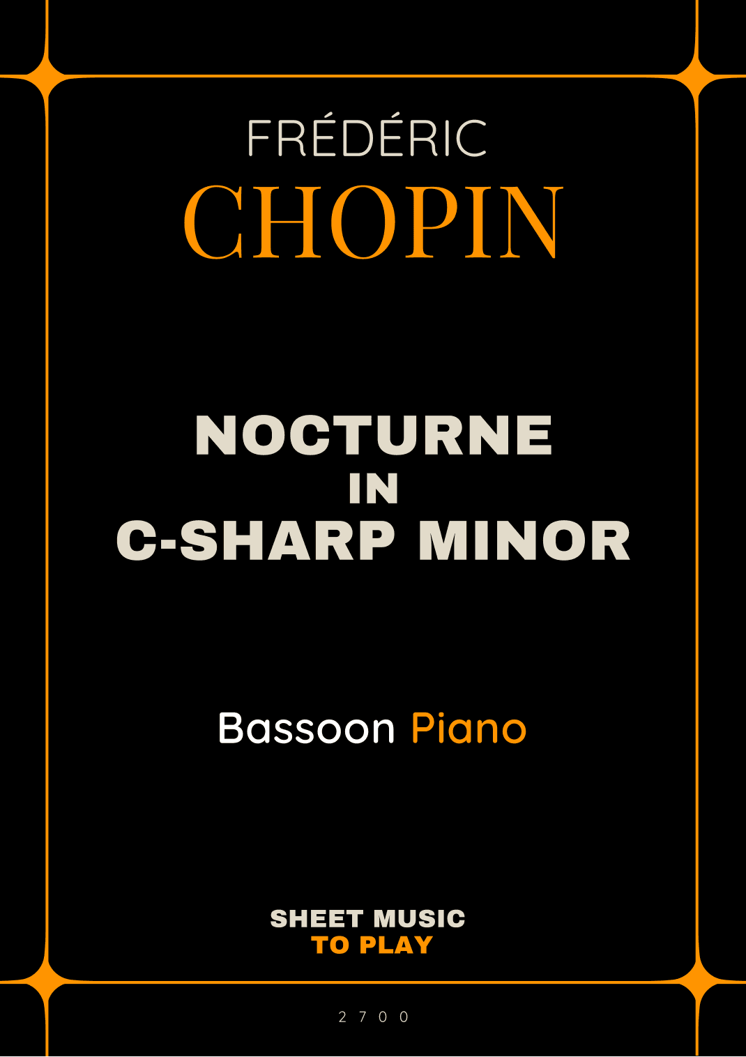 Nocturne No.20 in C-Sharp minor - Bassoon and Piano (Full Score and Parts) (arr. César Madeira)