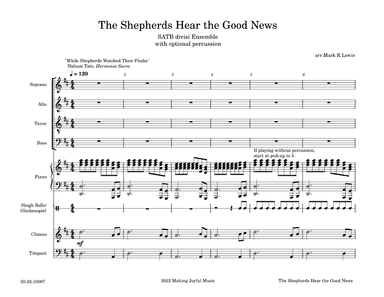 The Shepherds Hear the Good News - SATB divisi Ensemble (arr. Mark R Lewis)