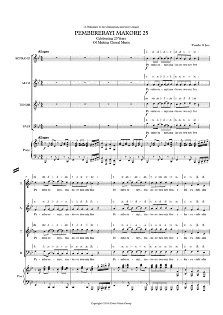 Pembererayi Makore 25 - SATB