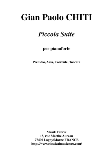 Gian Paolo Chiti:  Piccola Suite for piano (intermediate level students)
