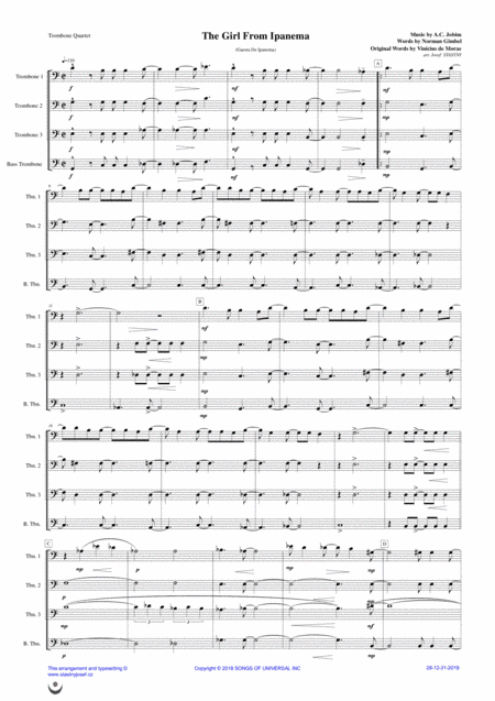 The Girl From Ipanema (garôta De Ipanema) (arr. Josef STASTNY)