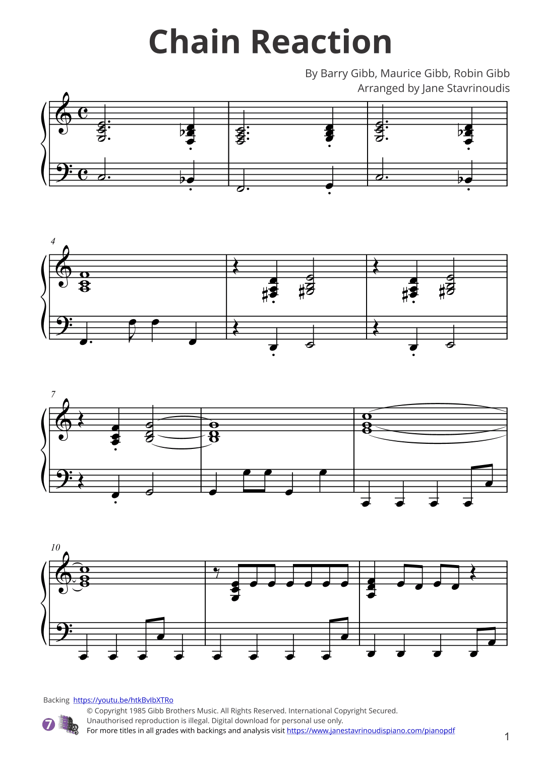 Chain Reaction (arr. Jane Stavrinoudis)