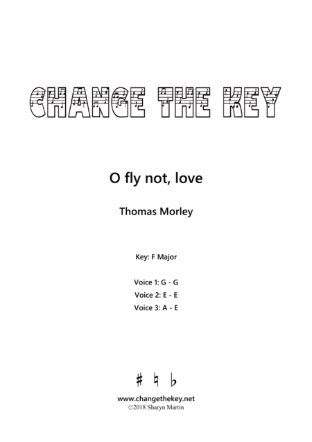 O fly not, love - G Major (arr. Change the Key)