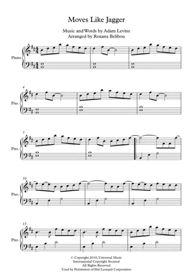 Moves Like Jagger (arr. Roxana Belibou)