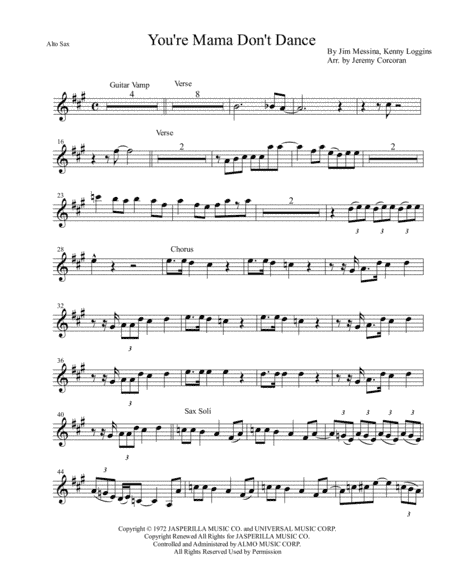 Your Mama Don't Dance (arr. Jeremy Corcoran)