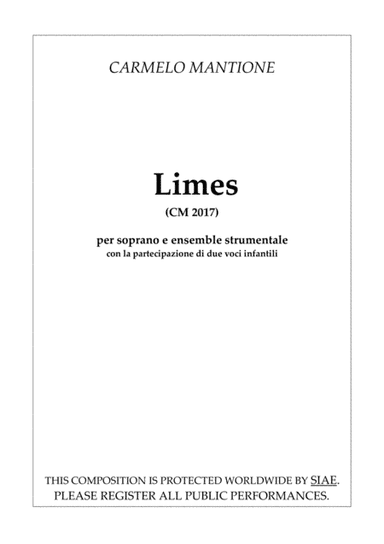 Limes (CM 2017) for soprano, 2 children's voices, and chamber ensemble