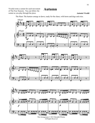 Classical Duets for Alto Saxophone & Piano:  Autumn from Vivaldi's Four Seasons (arr. Meredith Whelan)