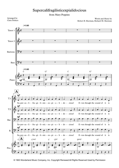 Supercalifragilisticexpialidocious (arr. Chris Pethers)
