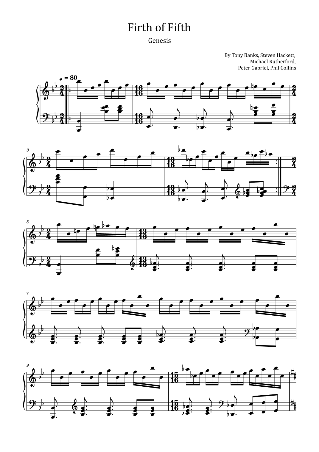 Firth Of Fifth (arr. poon)