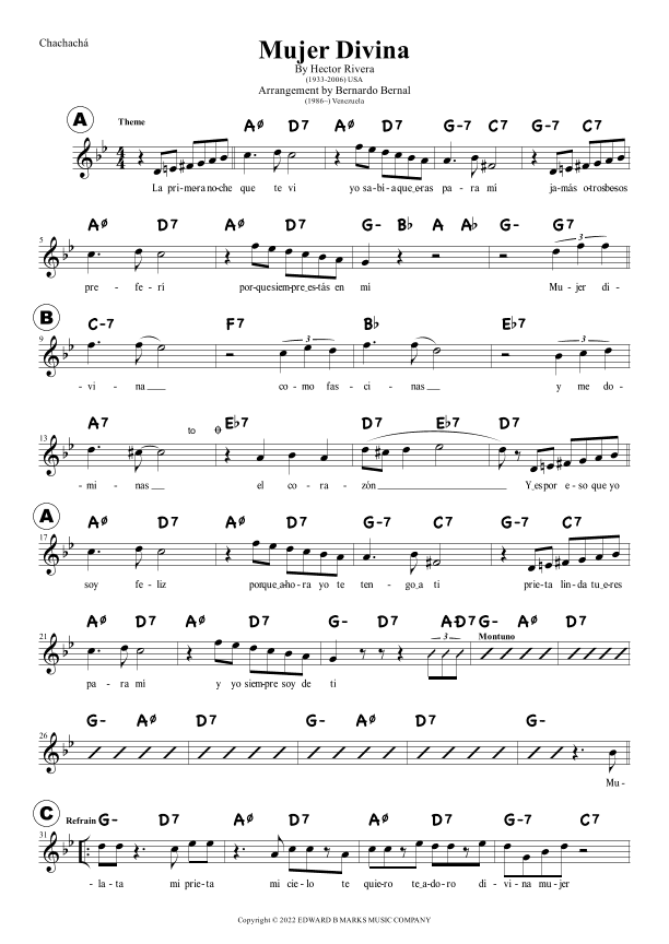 Mujer Divina (arr. Bernardo Bernal Hidalgo)