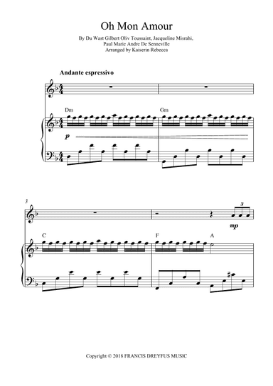 Oh Mon Amour (arr. Kaiserin Rebecca)