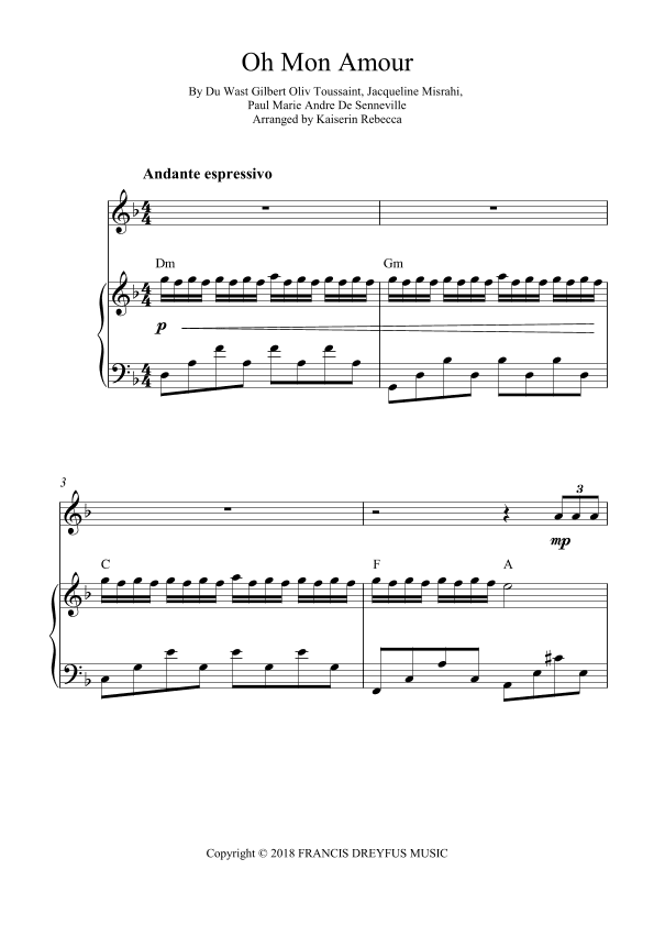 Oh Mon Amour (arr. Kaiserin Rebecca)