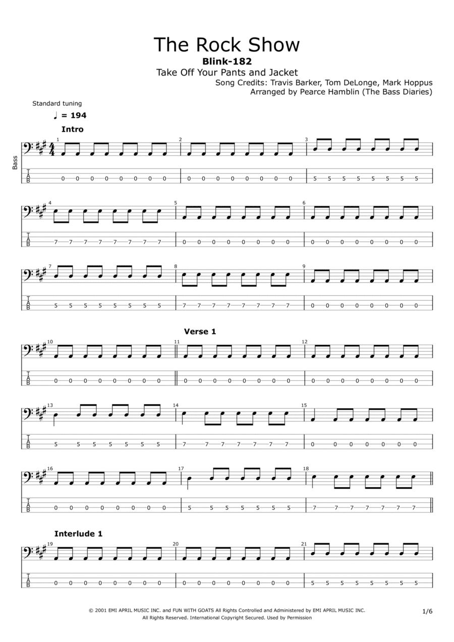 The Rock Show (arr. The Bass Diaries)