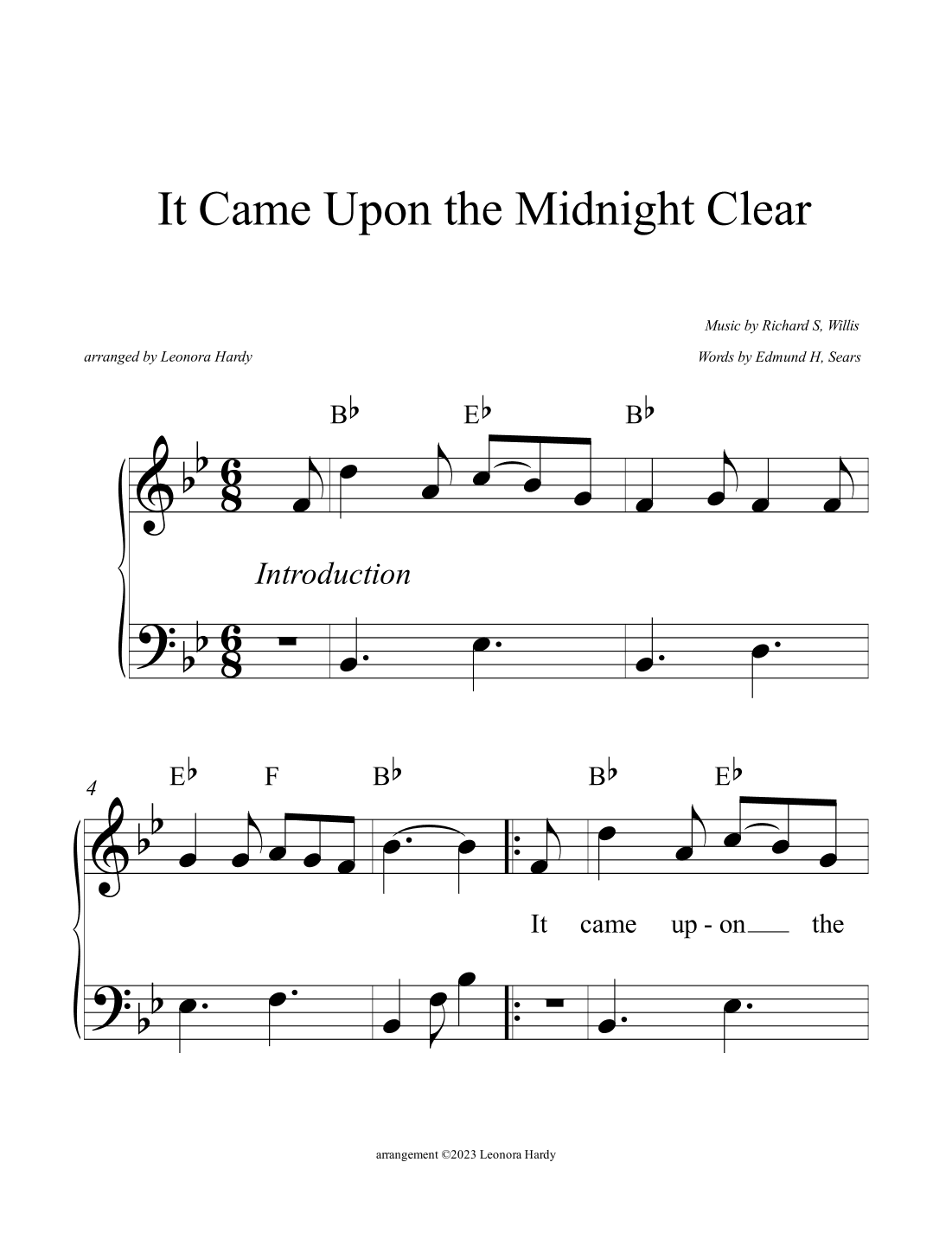 It Came Upon the Midnight Clear (Beginner) (arr. Leonora Hardy)