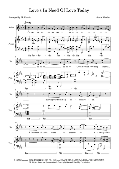 Love's In Need Of Love Today (arr. SRS Music)